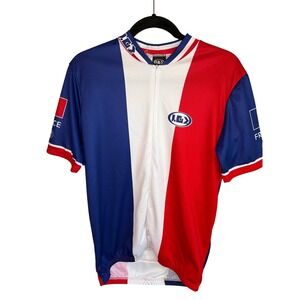 Louis Garneau Mens Cycling Jersey France Flag‎ Red White Blue Short Sleeve